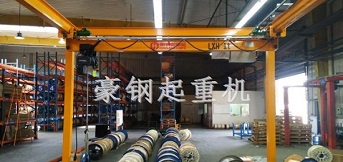 萊尼中國訂購1t懸掛單梁起重機安裝完成