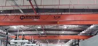 豪鋼為美國外資企業上海工廠提供8臺5噸雙梁橋式起重機